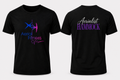 Front and back view of Aerial Fitness Miami Aerialist Hammock black T-shirt
