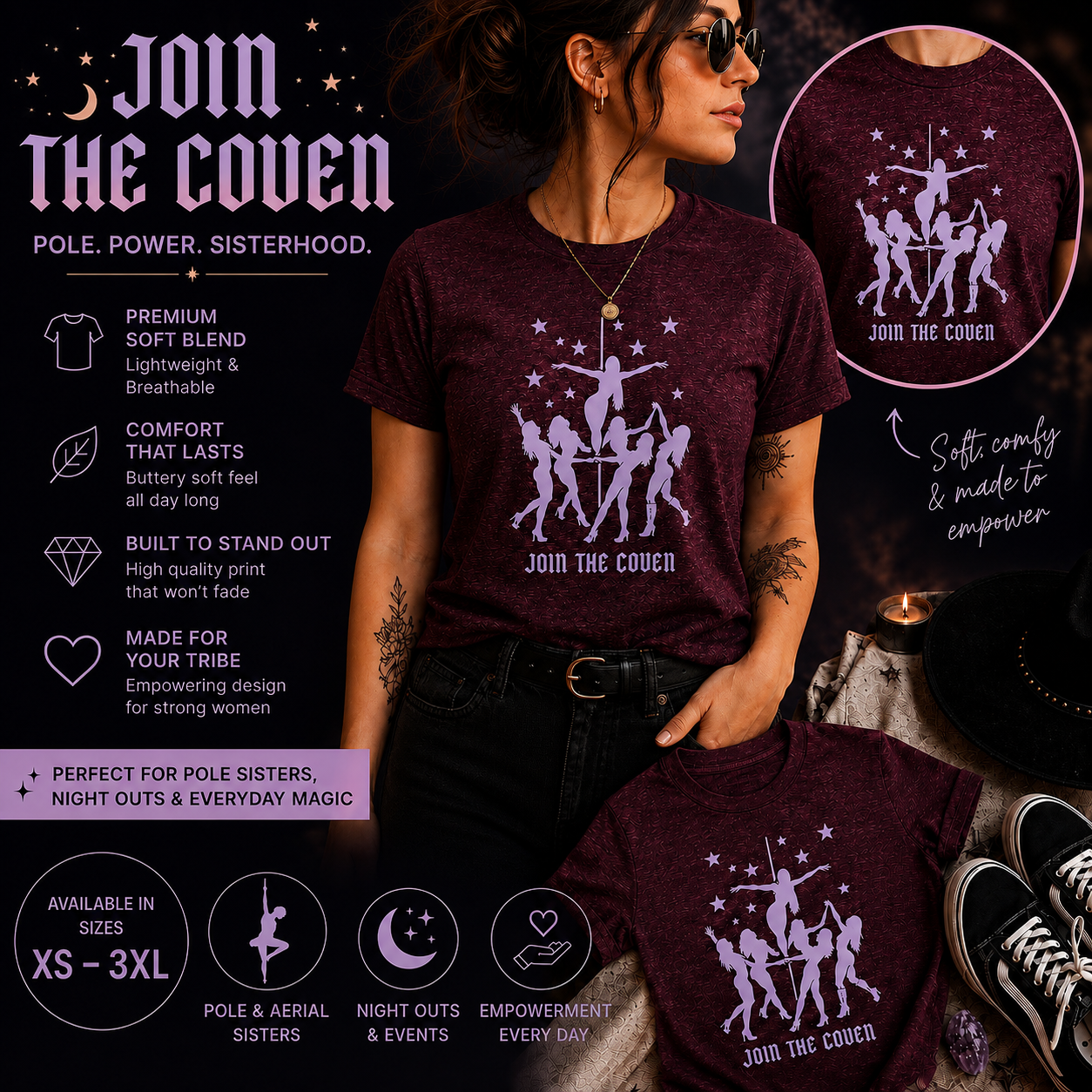 Join the Coven pole dance shirt by TFTB Studio